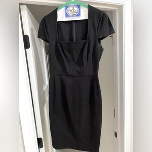 Banana Republic Size 6 Cap Sleeve Square Neck Fitted Dress